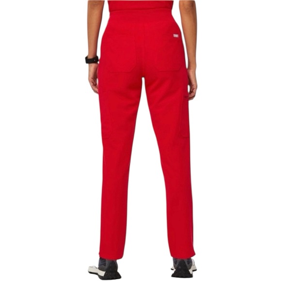 Figs ‘Yola’ Drawstring Elastic Waist Scrub Pants in Red Size XS - Picture 6 of 16